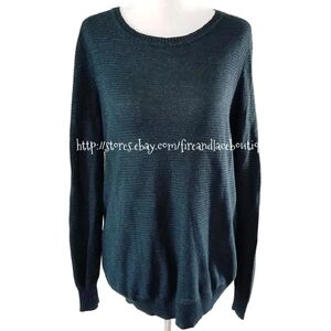BUFFALO LIGHT GLITTER GREEN KNIT SWEATER TOP SZ XL